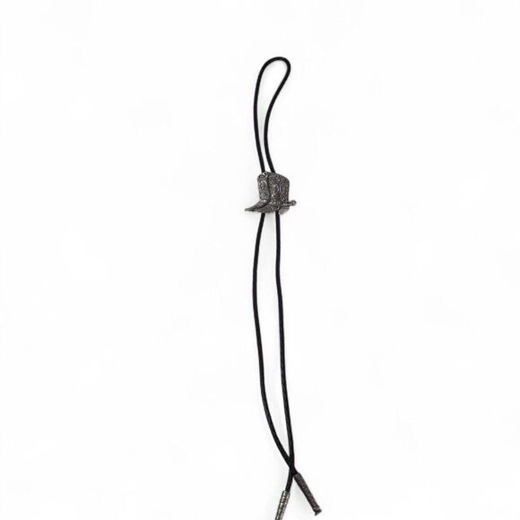 EGE Vintage 9'92 Pewter Western Cowboy Boots Bolo Tie - Picture 4 of 7